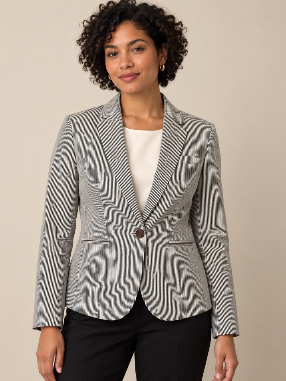 J.Crew Size 2 Pinstripe Fitted Blazer NWT Preppy Old Money Office Academia